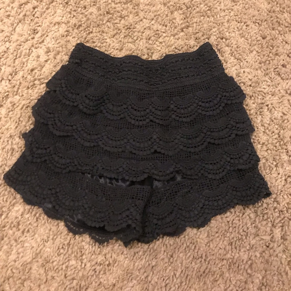Black lace shorts